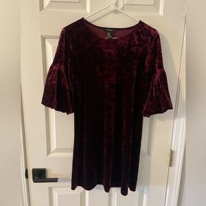 Velvet, burgundy, puff sleeve mini dress, M, EUC